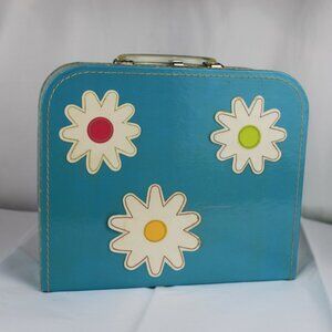Vintage Blue with Dots Cardboard Clasp Craft Box with Handle